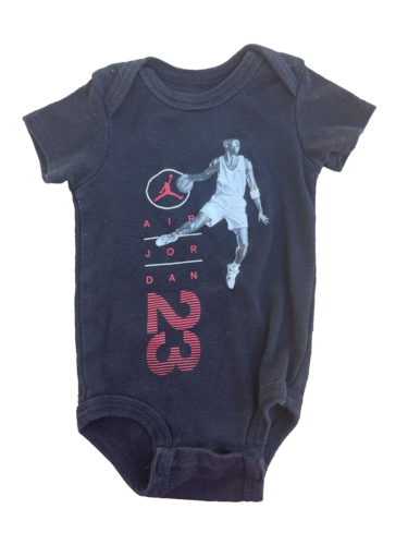 Nike Jordan Boy's Black Bodysuit Short Sleeve One Piece Size 0-6 Months