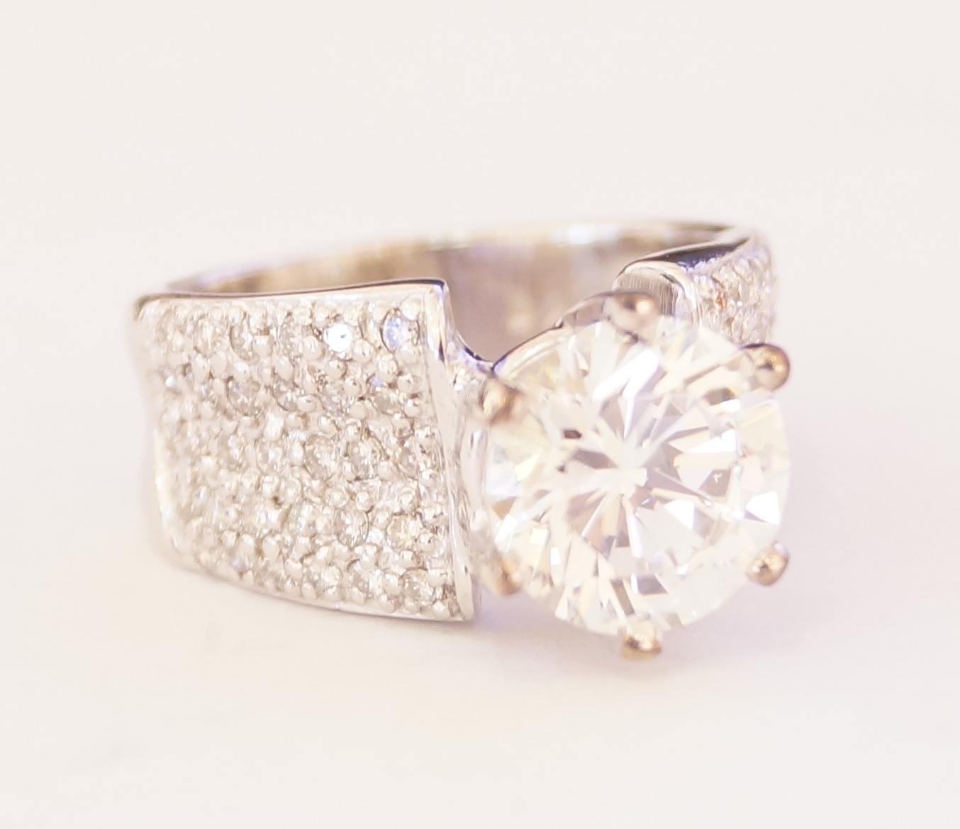 18k White Gold and Platinum Cubic Zirconia Engagement Ring Size 7.25 eBay