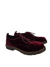 Coolway wine colored velvet tie up shoes. Size 8.5.