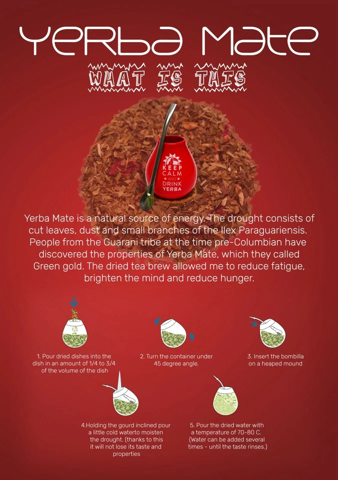Yerba mate Tee / Vakapi Energia Guarana / Starker & erfrischender Tee / 500g - Bild 3 von 4