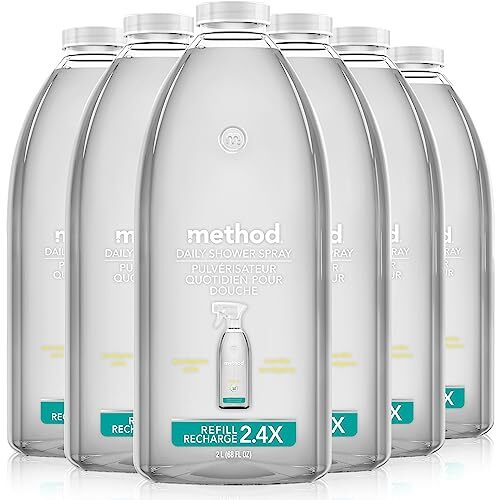 Method Daily Shower Spray Cleaner Refill, Eucalyptus Mint, 68 Ounce, 6 pack,