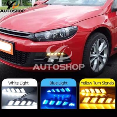 Fits For VW Scirocco 2009~2014 LED DRL Daytime Running Lights Fog Lamps Bumper