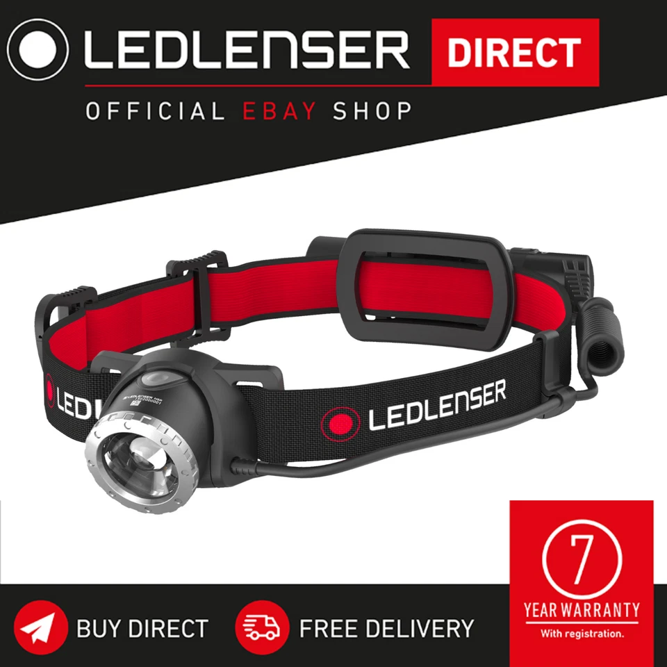 Ledlenser Head Torch Rechargeable LED 600 lm Focusable, Inc Rear Red Light, H8R