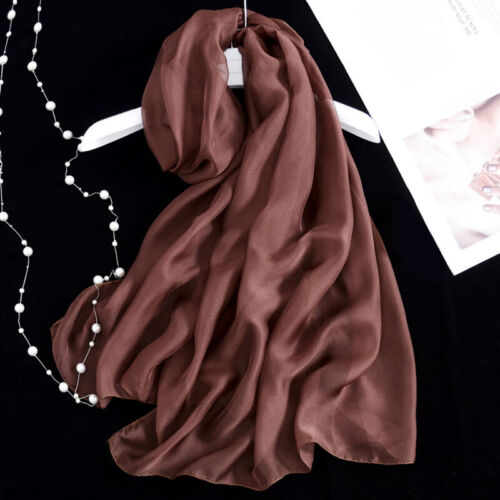 Long Soft Chiffon Scarf Plain Sheer Wrap Shawl Womens Large Stole Neck Scarves♧ - Picture 38 of 93