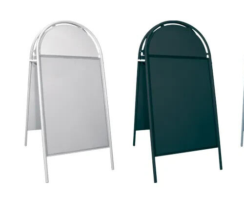 20" x 30" White Arched Tubular A-Board Pavement Display Sign with Header - Picture 1 of 3