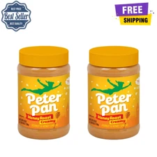 2pk Peter Pan Creamy Honey Roasted Peanut Butter, Smooth, Gluten-Free, 40 oz Jar