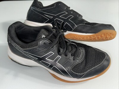Asics Volleyball Shoes Womens 10 Gel-Rocket Sneakers Black Court Low Top 