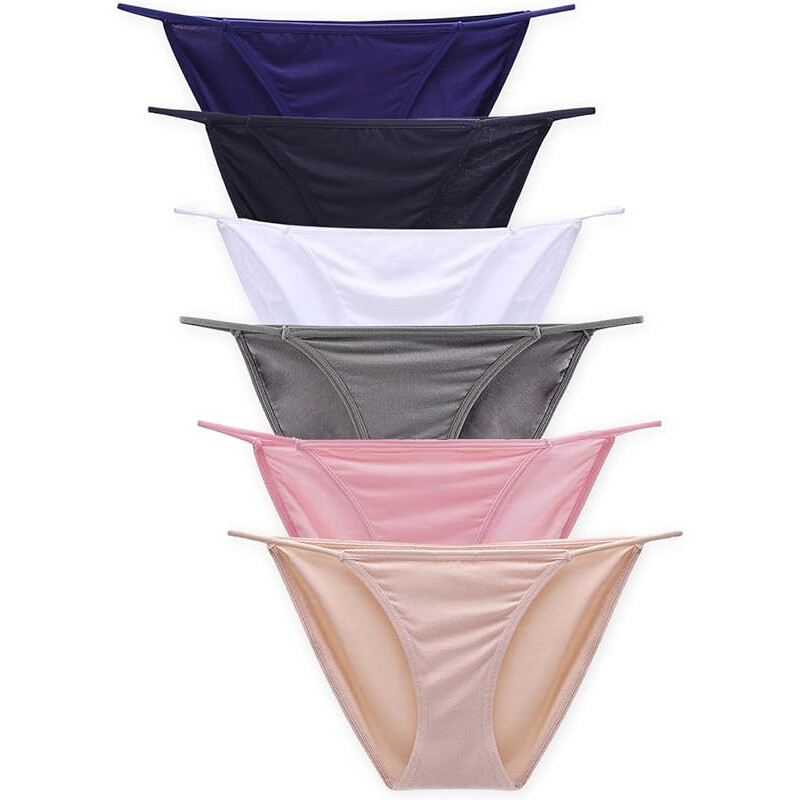 6 Packs Lot Sexy Women's Low-Rise String Bikini Panty Stretch Briefs Panties