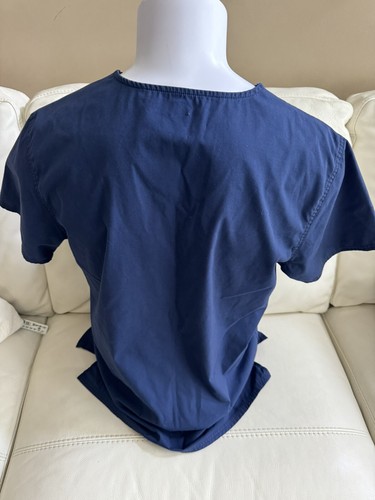 Code Happy Size Med NavyBlue Nursing Scrubs Shirt - Picture 4 of 5
