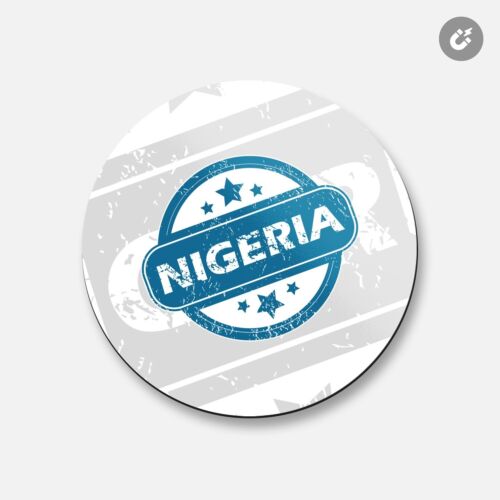 Nigeria Grunge | 4'' X 4'' Round Decorative Magnet - Afbeelding 1 van 2