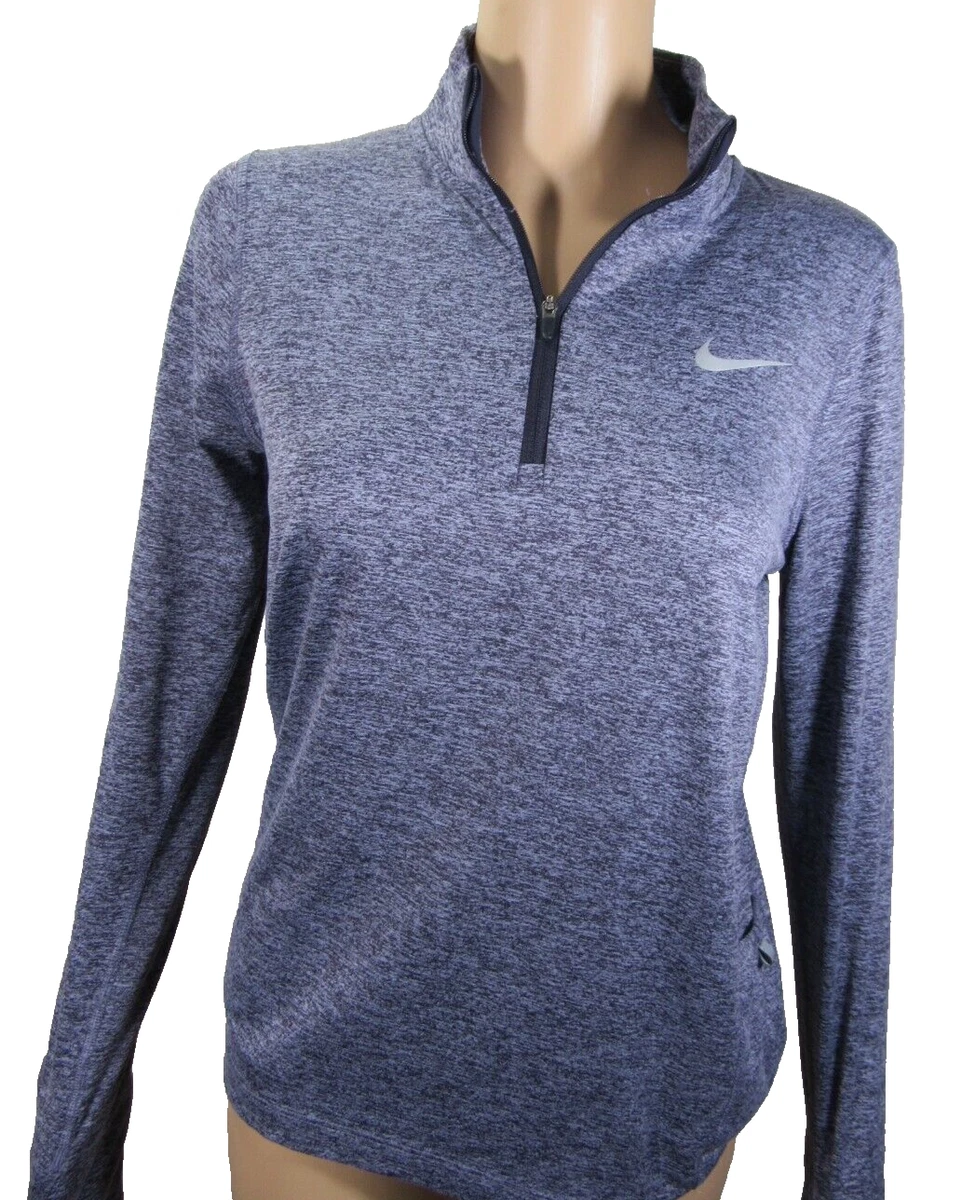 Nike Womens Element Dri Fit Half Zip Running Top gray Size XS CU3220 491