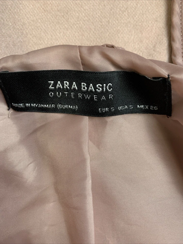 Женская куртка Zara Basic размер Small Coat мягкая розовая с капюшоном на молнии передние карманы - Изображение 2 из 4
