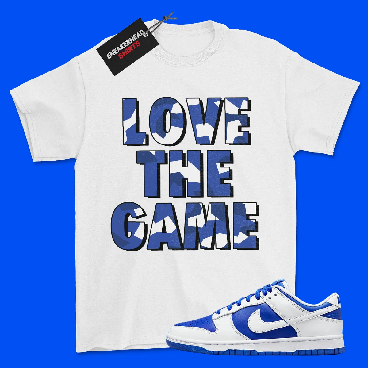 Shirt for Dunk Low Retro Racer Blue White DD1391 401 Game
