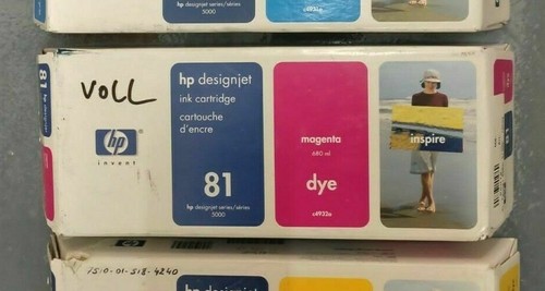 Original Menge HP 81 Farbtintenpatronen 680ml für Designjet 5000 5500 - MwSt. inkl. - Bild 5 von 12