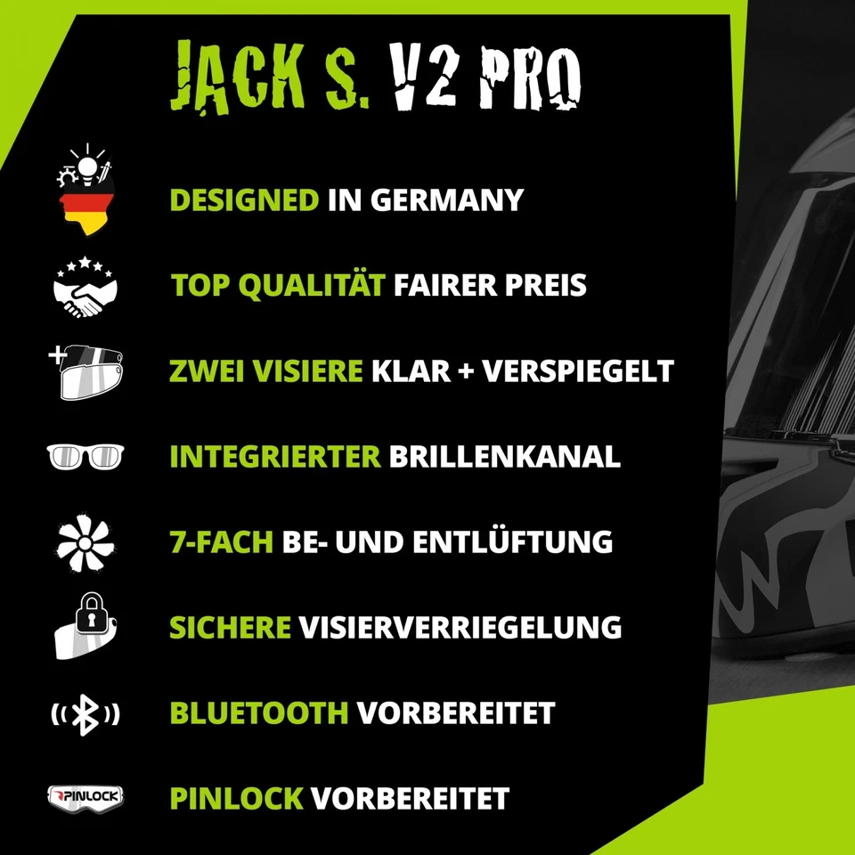 Broken Head Jack S. V2 Pro Rot Integralhelm + Rot Verspiegeltes Visier - Bild 3 von 4