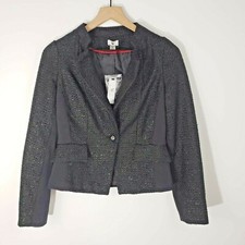 NWT Worthington Women's Size Small Blazer Jacket Black Two Button Front