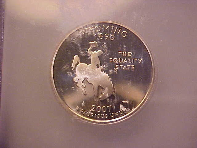 2007-S WYOMING STATE QUARTER ICG  PR70 DCAM FIRST DAY OF ISSUE-KEY DATE!-c121csx - Image 2 of 4
