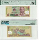 VIETNAM 10000 Dong 2007 PICK# 119b PMG: 66 EPQ GEM UNC. (#2364)