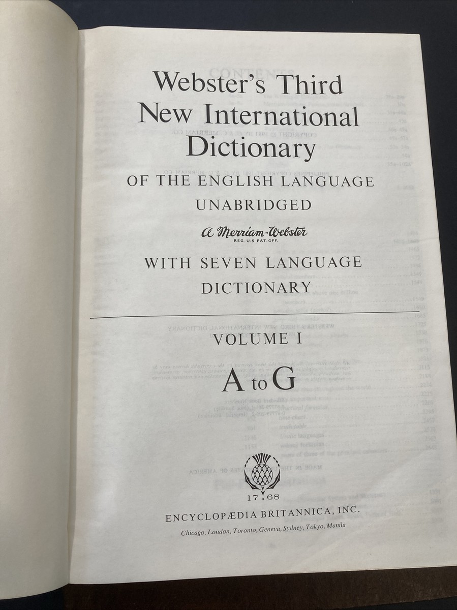 Webster's Third New International Dictionary by Inc. Staff Merriam