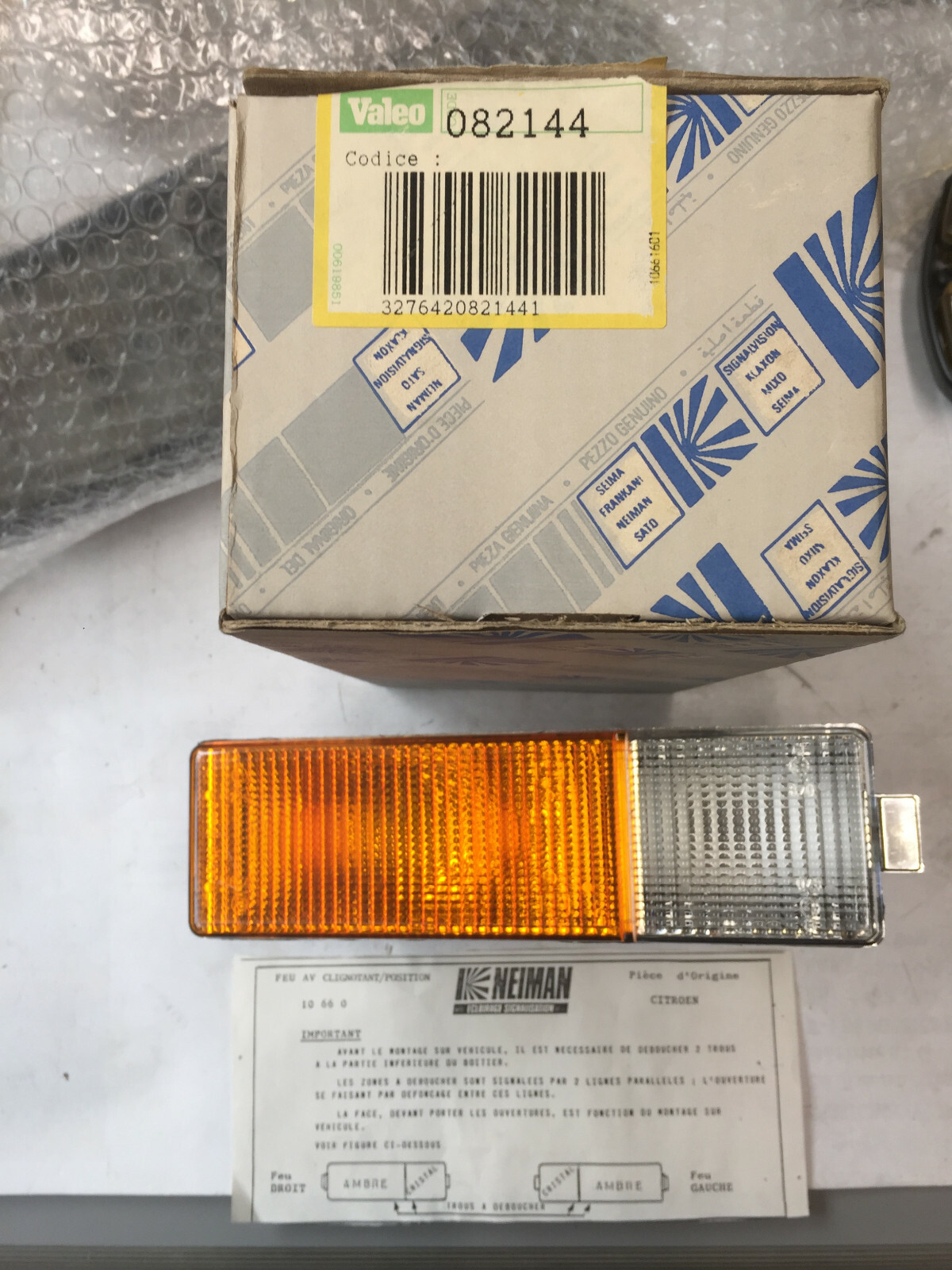 Optique de phare avant Seima 1066 neuf pour camionnette Citroën C25 et Peugeot J5 camping-car
