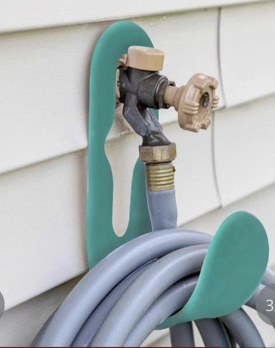 Garden Hose Hanger Spigot/Wall Mount Water Hose Holder Hook Dark Green - Image 2 of 3