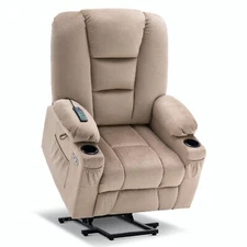 MCombo Large Power Lift Recliner Chair with Massage and Heat, Fabric 7549