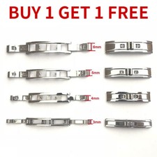 3-6mm Stainless Steel Watch Buckle 5mm 6mm Double Pull Folding Butterfly Clasp
