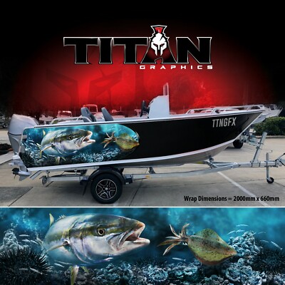 Boat Wrap Yellowtail Kingfish Half Wrap 660mm x 2000mm