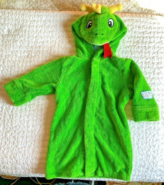 Disney Store Baby Einstein Bard the Dragon Bath Robe Towel Green 12 M