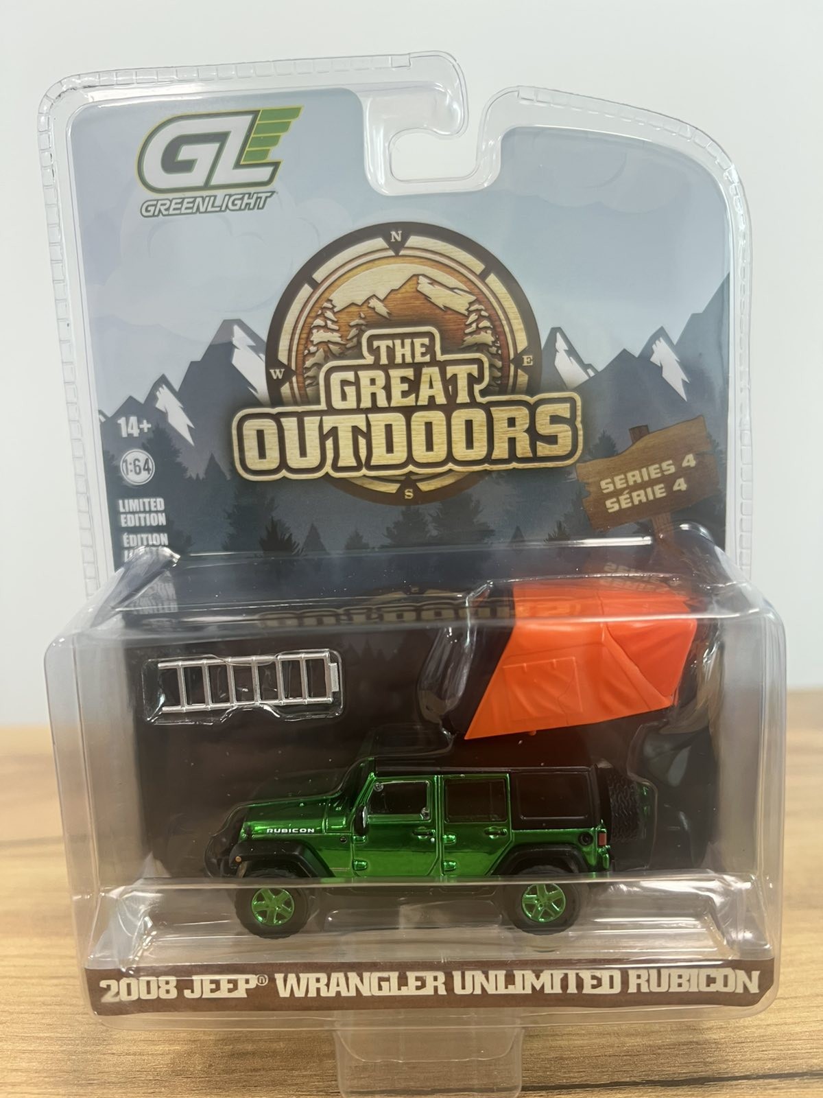 GreenLight Green Machine 38080-F 1:64 2008 Jeep Wrangler Unlimited Rubicon Green