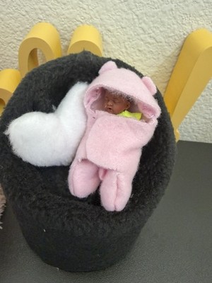 Bear Swaddle Blanket for Mini ZURU Dolls | Handmade 2.5 Inch Doll Clothes