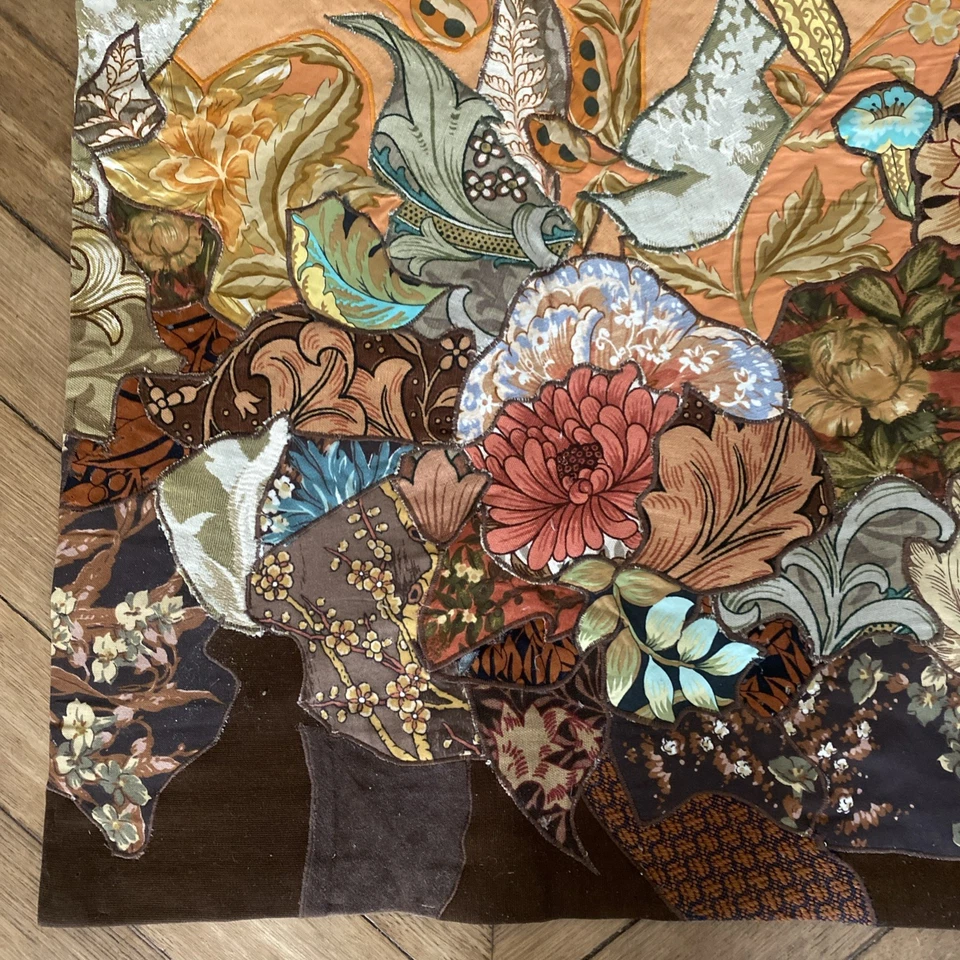 Grande Tenture  Patchwork  Murale / Artiste Élyane Pérel Signée  :  Fleurs - Photo 3/4