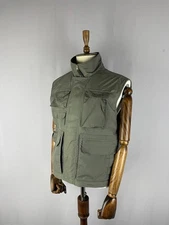 Timberland Weathergear Mens Quilted Vest Size M Green Nylon Sleeveless Zipper
