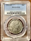 1915-D Barber Half Dollar PCGS F12