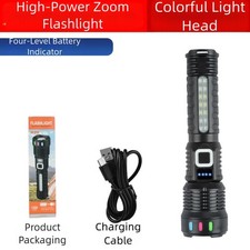 Rechargeable LED Flashlight with Zoom Function and Long Lasting Battery Life