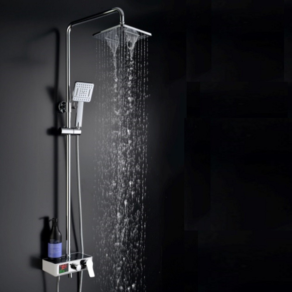 Cascada Serena 8" Digital Shower Faucet System with Adjustable Handheld Shower