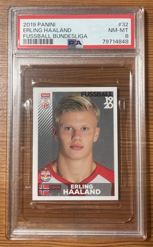 2019 PANINI FUSSBALL BUNDESLIGA ROOKIE CARD #32 ERLING HAALAND PSA 8
