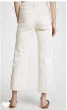 J Brand Joan Crop Jeans Women’s Size 24 White Macadamia Frayed Hem Straight Leg