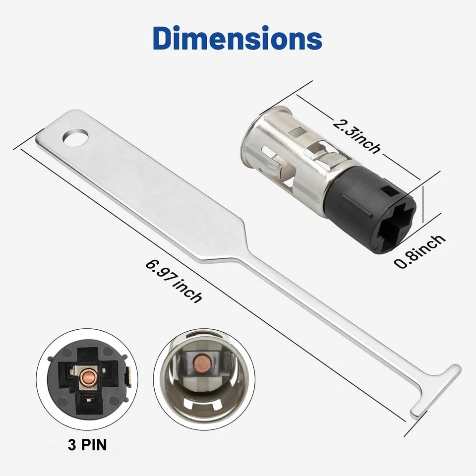 Cigarette Lighter Socket 25776667 Replace for Chevrolet Silverado 1500 2500 3500 - Image 3 of 4