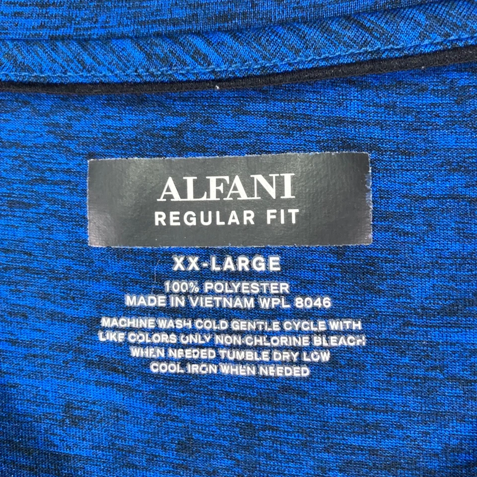 Camiseta Alfani Para Hombres Azul Jaspeado Cuello en V Manga Corta Calce Regular XX Grande Foto 3 de 4
