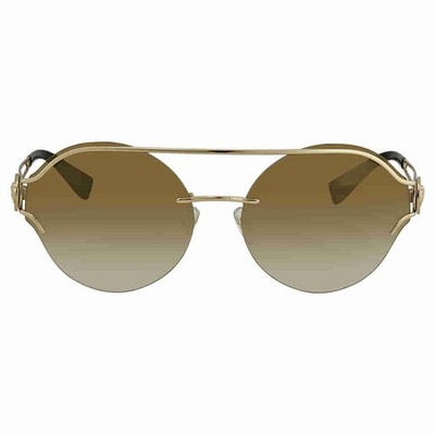 Versace Brown Gradient Mirror Gold Round Ladies Sunglasses VE2184 12526U 61