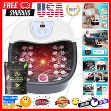 Foot Spa Bath Massager with Heat, Foot Bath with 22 Massage Rollers, Temperat...