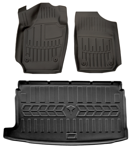 Gummimatten FußMatten Kofferraumwanne FüR VW Polo 6R 2009-2017 3D Schalenmatten-image