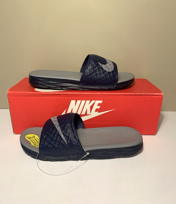 Nike Benassi Solarsoft Women's Size 5 Slides Sandals Navy Grey 705475 400