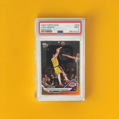 Topps Now Luka Dončić 2025 Gold Foil #206 PSA 9 20/50 Lakers