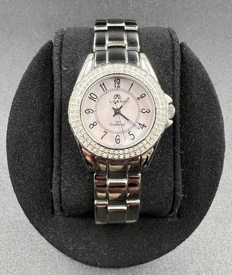 Lobal & Co 30MM 100 Genuine Diamond SS Swiss MVMT Cocktail Watch 3001L 3ATM W/R