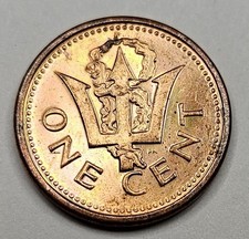 2007 Barbados 1 One Cent - Caribbean Coin - Copper Plated Zinc - World Coin