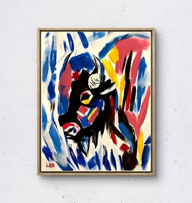 Laeknapes 14x11 Original Abstract Paper Gallery Painting Artwork Buffalo Art