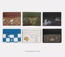 NWT Coach Slim Id Card Case With camo/snoopy /sketch/Surf Print