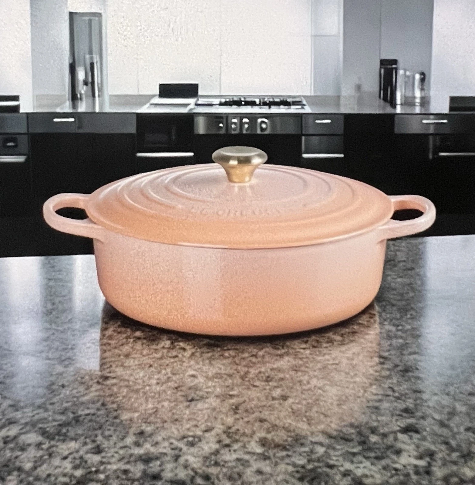 Le Creuset Enameled Cast Iron Signature Round Wide Dutch Oven, 6.75 Qt. Peche